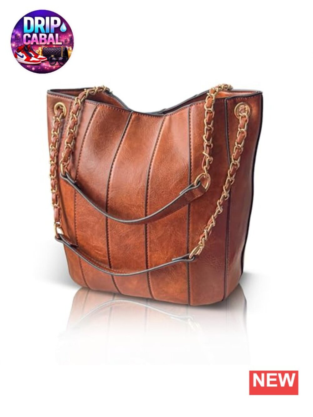 Vegan Leather Bucket Purse Crossbody Top Handle Handbag